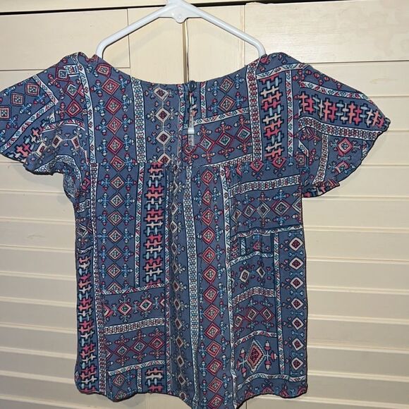Arizona jean company size 5T southwestern print BoHo short sleeve shirt - Picture 3 of 4